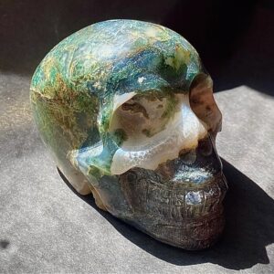 Moss Agate Skull (large)