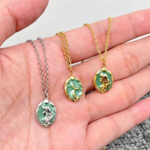 FGS - Mermaid charm Enamel 18K Gold Plated SS Necklace