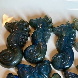 Labradorite Seahorse Carving