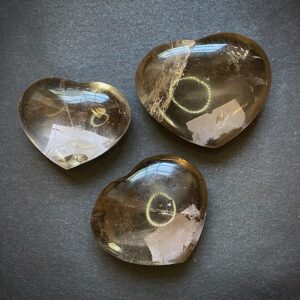Smoky quartz hearts