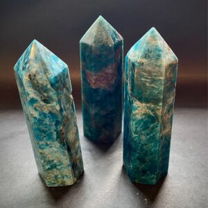 Blue apatite towers