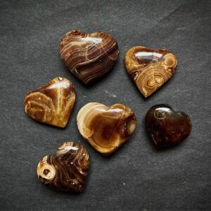 Chocolate calcite hearts