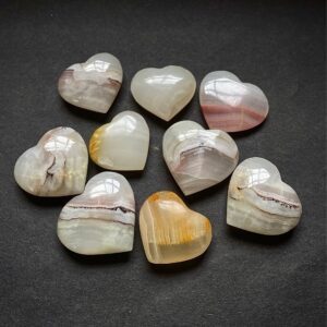 Banded Onyx hearts