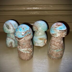 Blue aragonite mushroom