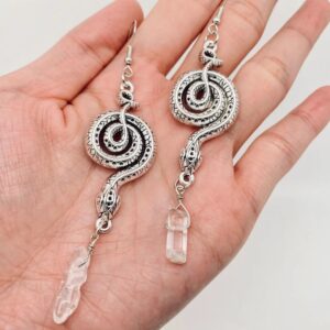 Gothic Vintage Snake-Shaped Crystal Pendant Earring