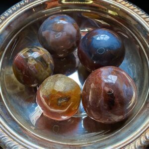 Red ocean jasper sphere