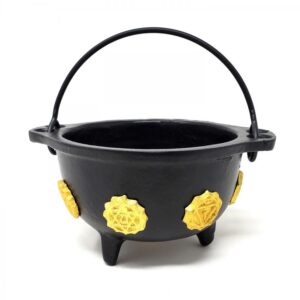 Cauldron with gold symbols