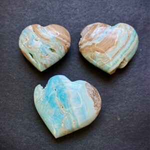 Blue aragonite mini hearts