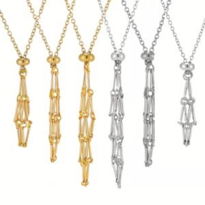 Crystal holder necklace - metal