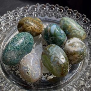 Moss agate tumble