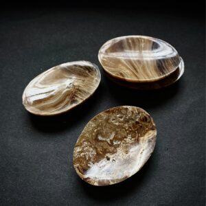 Chocolate calcite worry stone