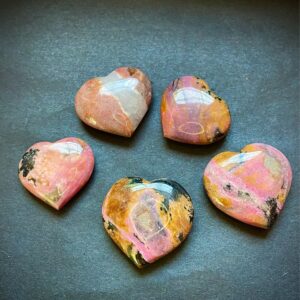 Small Rhodonite hearts