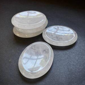 Clear quartz worry stone