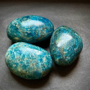 Blue apatite palm stone.