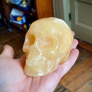 Honey Calcite Skull
