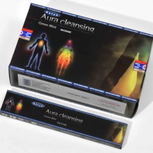 Satya Incense Sticks Genuine Aura Cleansing Green Mint Incense Joss 15g