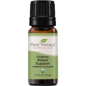 Plant Therapy Organic Respir Support Essential Oil Blend 10 Ml (1/3 oz) 100% Pure Undiluted Aromatherapy