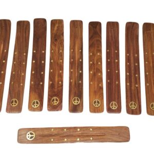 Peace Sign Wood Incense Burner