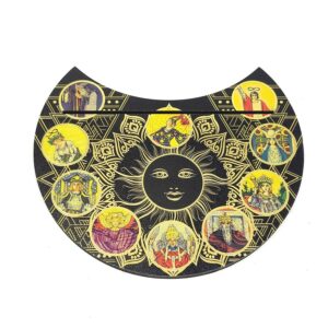 Wooden Crescent Tarot Card Holder 5"D Design E