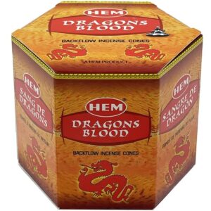 HEM Dragons Blood Backflow Incense Cone Box (40 Cones)