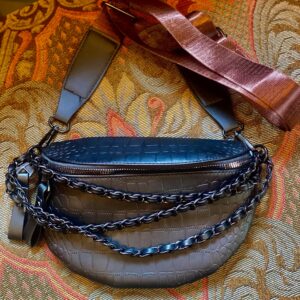 Black Crocodile Sling Bag