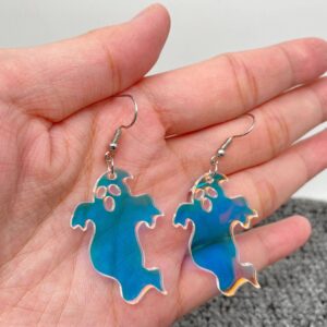 Halloween Acrylic Color Changing Ghost Dangle Earrings