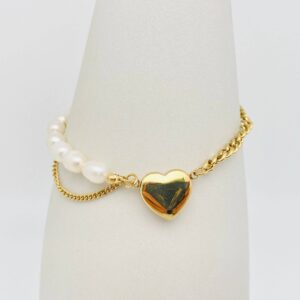 Heart-shaped Pendant Stainless Steel Chain Bracelet