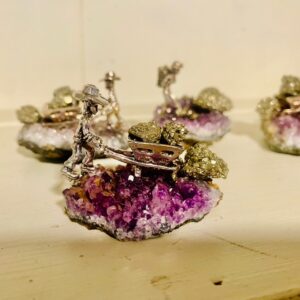 Crystal Pyrite Man Carving