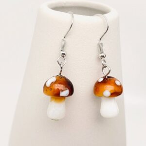Brown Mushroom Earrings