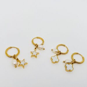 Variation #5731 of Pearl Shell 18K Gold-plated Stainless Steel Earrings – FGS