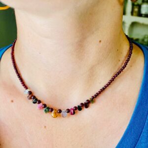 Garnet tourmaline necklace