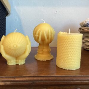 Beeswax carved candle