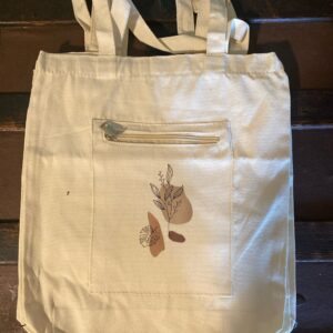 Tote Bag - Herbs & Leaves w/ zipper pocket