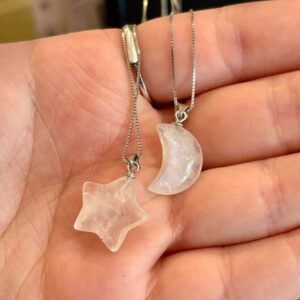 Sterling silver star and moon pendant