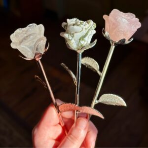 Rose Flower Crystal with Stem
