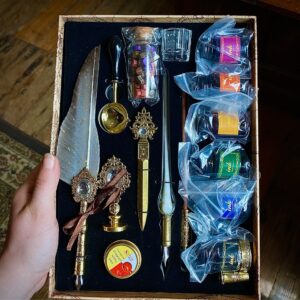 Quill Feather Pen Set (Peacock Feather)